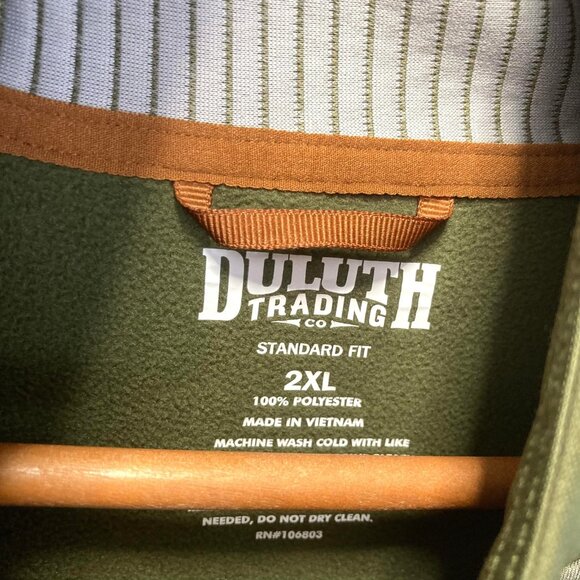 Duluth Trading Zip Up Jacket Mens 2XL Green Orange Performance Hooded Stretch - Picture 7 of 15